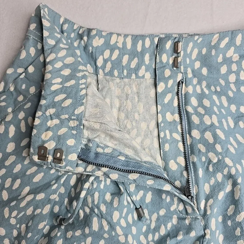 Free People Bennett Shorts high waisted w/ Side pockets‎ flowy size 8 Blue White